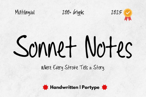 Sonnet Notes: The Handwritten Font for Creative Product Design